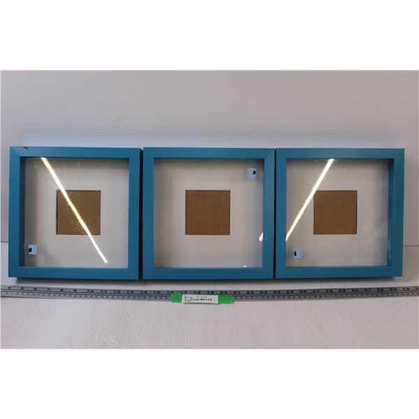 (3) Blue Picture Frames - 10" x 10"