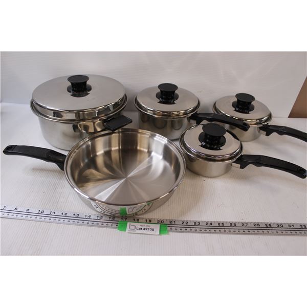 Sears Stainless Steel Cooking Pot Set w/Lids - (4) Pots & Sauce Pan