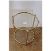 Image 1 : * Brass Round End Table w/ Glass Top & Shelf - 22" Wide x 21" Tall