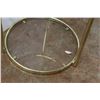 Image 3 : * Brass Round End Table w/ Glass Top & Shelf - 22" Wide x 21" Tall