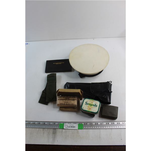 Naval Hat, Belt Cutlery Pouch, Fishing Cigarette Protector, Misc.