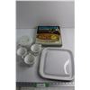 Image 1 : (5) Pieces of Corningware - Quiche Plate, Tray and Mugs