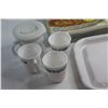 Image 3 : (5) Pieces of Corningware - Quiche Plate, Tray and Mugs