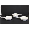 Image 1 : (3) Pieces of Cornflower Blue Corningware - (2) Skillets, (1) Sauce Pan