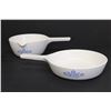 Image 3 : (3) Pieces of Cornflower Blue Corningware - (2) Skillets, (1) Sauce Pan