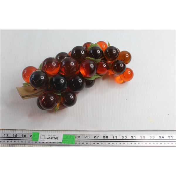 Large Amber Lucite Grape Cluster