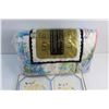 Image 4 : (2) Sets of Vintage His/Hers Pillow Cases and Coverlet - NIB