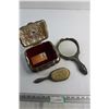 Image 1 : Antique Jewelry Box, Mirror and Brush