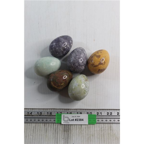 (6) Alabaster Stone Eggs