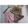 Image 2 : Vintage Vanity Items - Tapestry Bag, Gloves, Mirrors, Brushes and Misc.