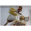 Image 3 : Vintage Vanity Items - Tapestry Bag, Gloves, Mirrors, Brushes and Misc.