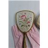Image 4 : Vintage Vanity Items - Tapestry Bag, Gloves, Mirrors, Brushes and Misc.