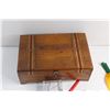 Image 3 : Dovetail Keepsake Box, Assorted Curiosities, and Bag of Pennies