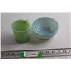 Image 1 : (2) Fire King Items - Blue Delphite Bowl and Jadeite Mug