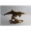 Image 2 : Brass Dolphin Statue (w/ Patina)
