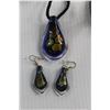 Image 3 : Murano Style Pendent and Earrings, Donkey Ring Holder and Heart Earring Tree with Mirror