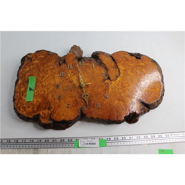 Large Wood Slab Clock