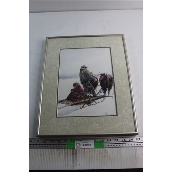 Framed Allen Sapp Print 17'' x 14''