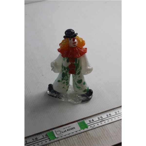 Glass Clown Figure - Damaged
