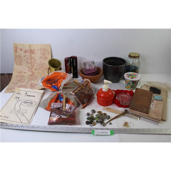 Match Holder - Letter Opener (Turkey) - Loose Tiles - Partial Grout - NHL Fleury Stars Stick - Iron-