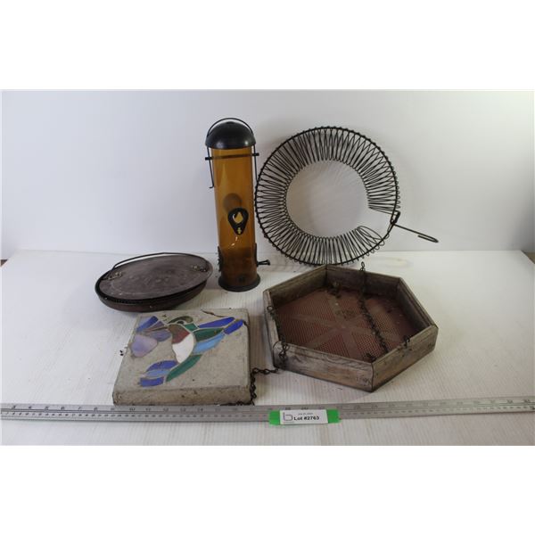 Broken Patio Step Stone - Bird Feeders