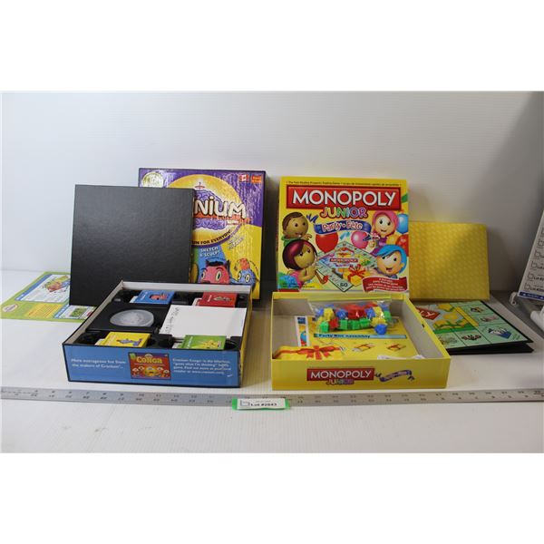 (2) Board Games - Monopoly Junior, Cranium - As Is