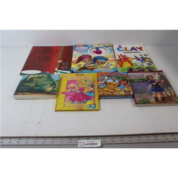 (7) Kids Books - Barbie, Disney