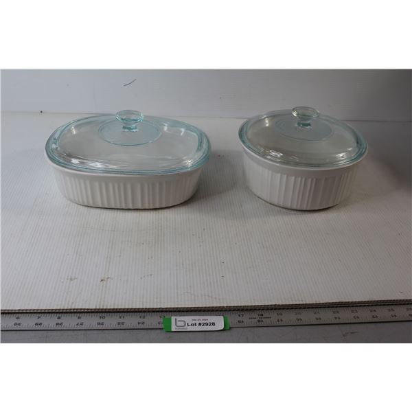 Corningware Casserole Dishes with Pyrex Lids