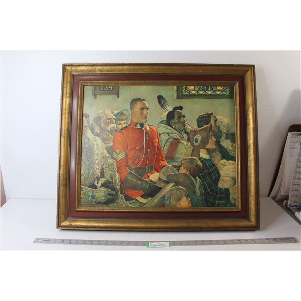 Framed RCMP Print by A-Friberg 29 1/2 " x 24 3/4" x 1 1/4" - As Is