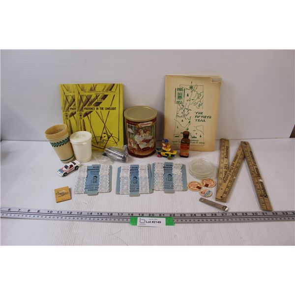 Vintage Folding Meter Stick, (3) Lace Adjustable Ladies Straps, Mattel Firebird Toy Car, Misc.