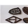 Image 4 : (3) Antique Irons, Shoemaker Foot, (2) Iron Trays
