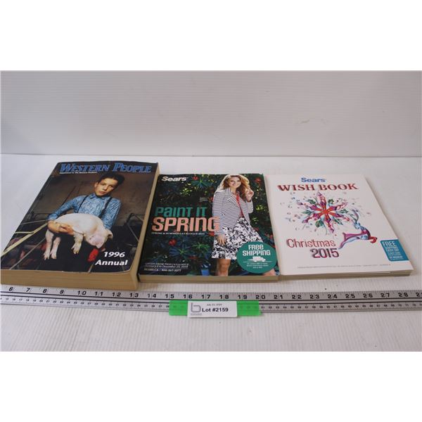 (2) Sears Wishbooks (2015) & Western People 1996 Annual Magazine