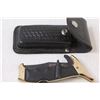 Image 4 : "Black Gold" Folding Knife in Leather Case