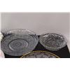 Image 3 : (3) Clear Glass Serving Dishes, (7) Assorted Plates