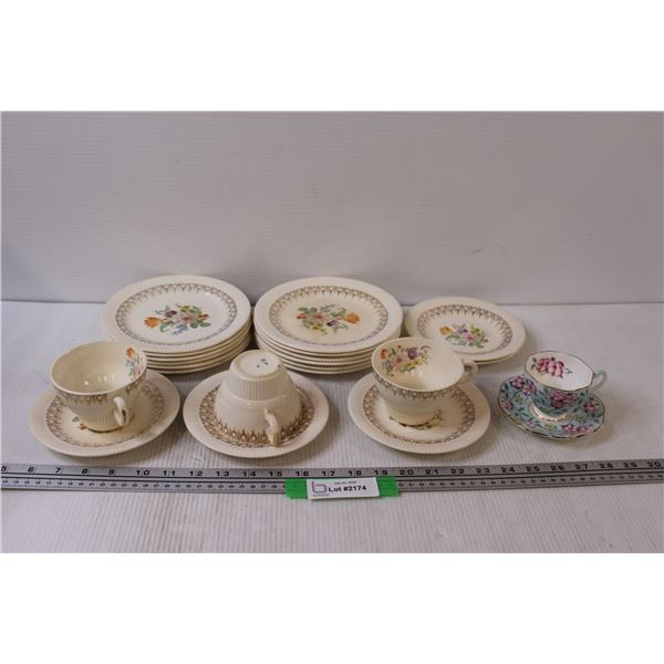 Salem China Plates & Teacup Set, Springdale Tea Cup Set