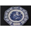 Image 2 : Woods 1931 Blue & White Pattern Calendar Plate - Has Chip as Shown