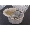 Image 3 : (1) Patterned Sugar Bowl w/Spoon (2) Clear Glass Patterned Serving Bowls