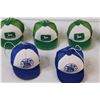 Image 3 : (7) Vintage Hanging Baseball Hats - John Deere and Smith & Wesson