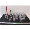 Image 1 : (10) Liqueur Glasses, (3) Shot Glasses (2) Candle Holders