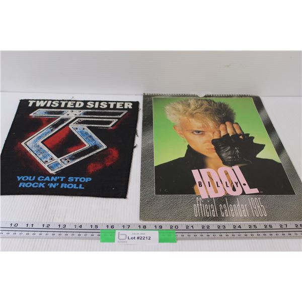 Billy Idol 1985 Calendar Twisted Sister Patch Bodnarus Auctioneering Billy Idol 1985 Calendar Twisted Sister Patch Bodnarus Auctioneering