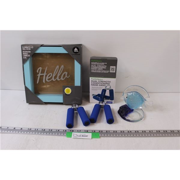 Light-up Wall Decor (may need batteries) Partylite Fish Candle Holder, Hand Grip Strengtheners