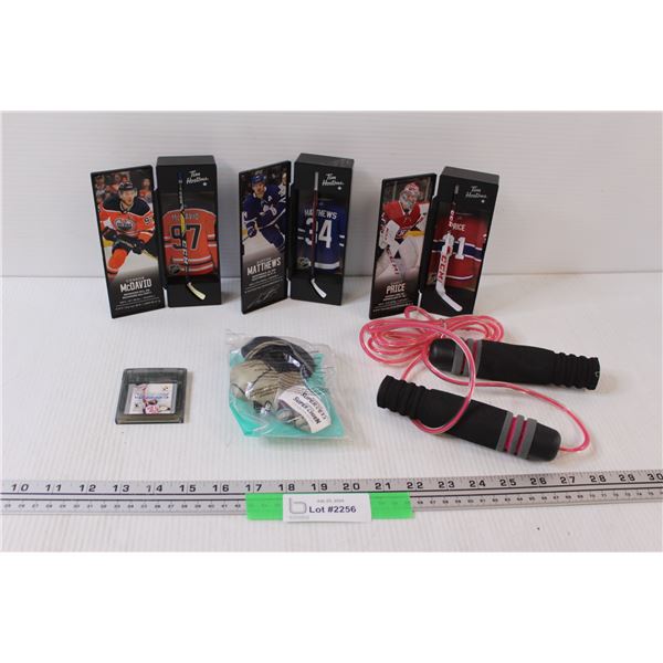 (3) NHL Tim Hortons Hockey Stick Collection, NBA In The Zone Gameboy Color Video Game, Misc.