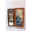Image 1 : Lighthouse Print in Frame - 11" x 23", Hanging Wall Mirror - 22" x 5"