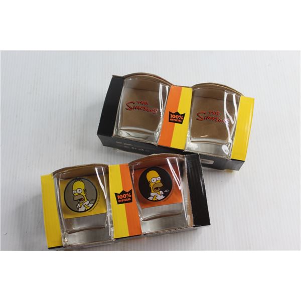 (2) The Simpsons Set of 2 Whisky Glasses