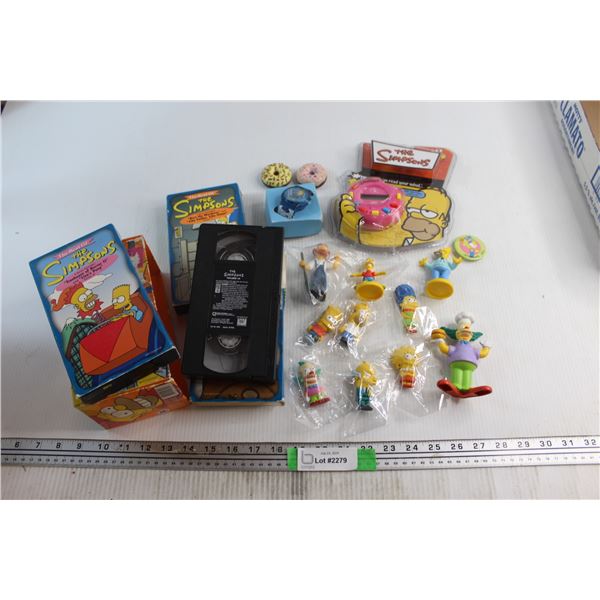 (3) The Simpsons VHS, Assorted Toys and Misc.