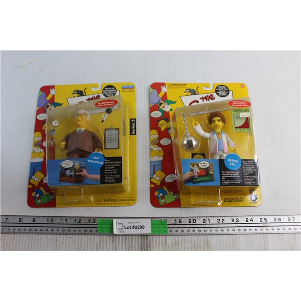 The Simpsons Kent Brockman and Disco Stu Figures