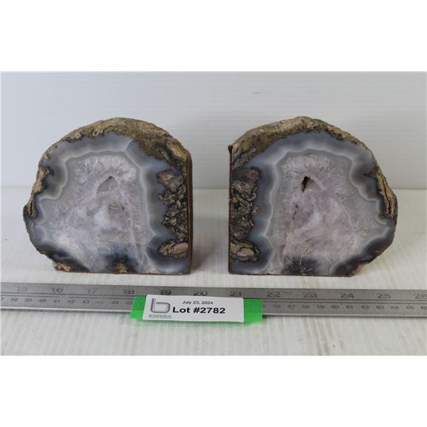 (2) Geode Bookends