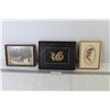 Image 1 : (2) Framed Origami - (Parrot & Dragon) - Small Picture of Horse & Sleigh