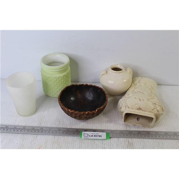 Wall Vase - Vases - Glass - Metal Bowl