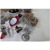 Image 5 : Lot of Office Supplies (paper tape - pens - clips - Hole Punches - Elastics - Misc. Items)
